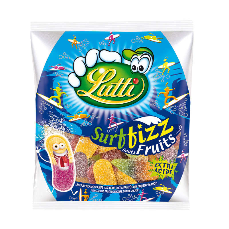 Lutti Surffizz Candy Fruit Flavors, Extra Sour 200G