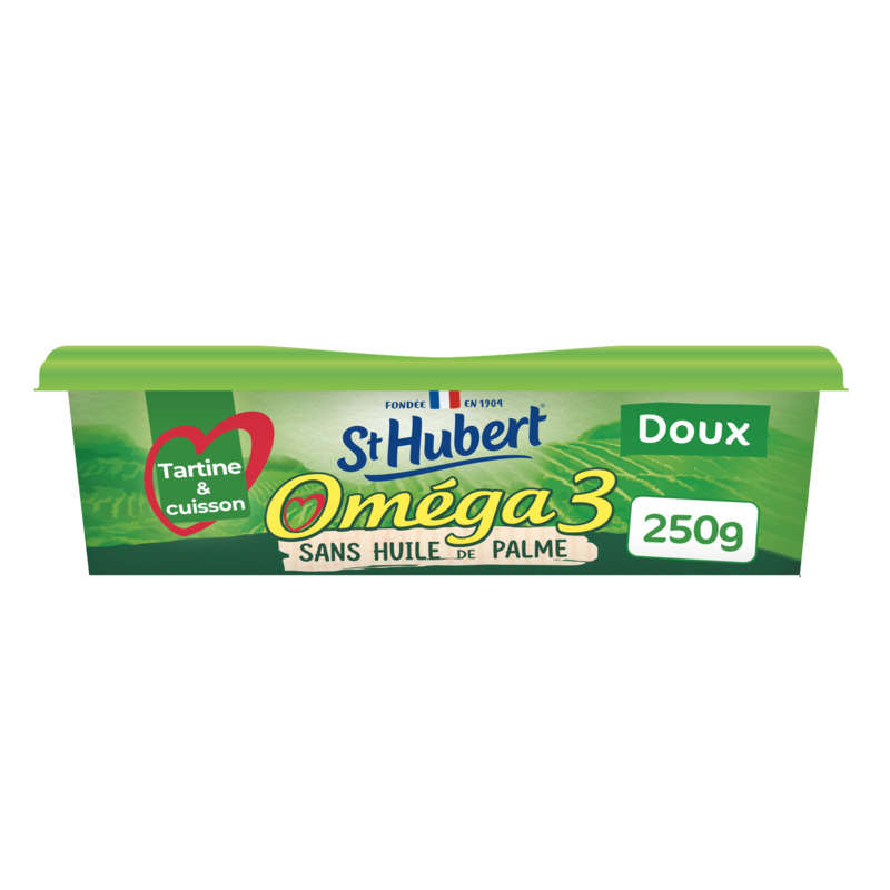 St Hubert Omega 3 Matière Grasse À Tartiner Et À Cuire Allégée (50% Mg), Enrichie En Vitamine B1 250G