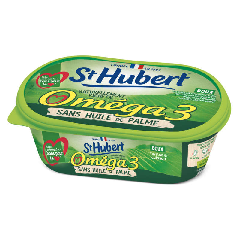 St Hubert Omega 3 Matière Grasse À Tartiner Et À Cuire Allégée (50% Mg), Enrichie En Vitamine B1 250G