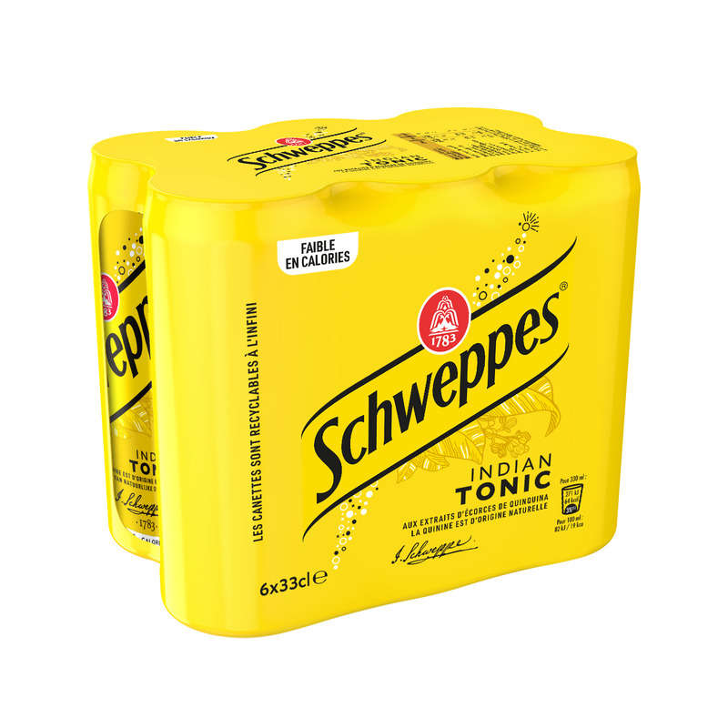 Schweppes Indian Tonic pack de 6x33 cl canettes