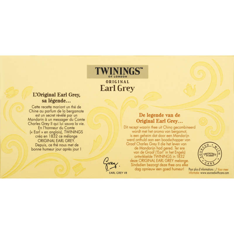 Twinings Thé Original Earl Grey 25 Sachets 50g