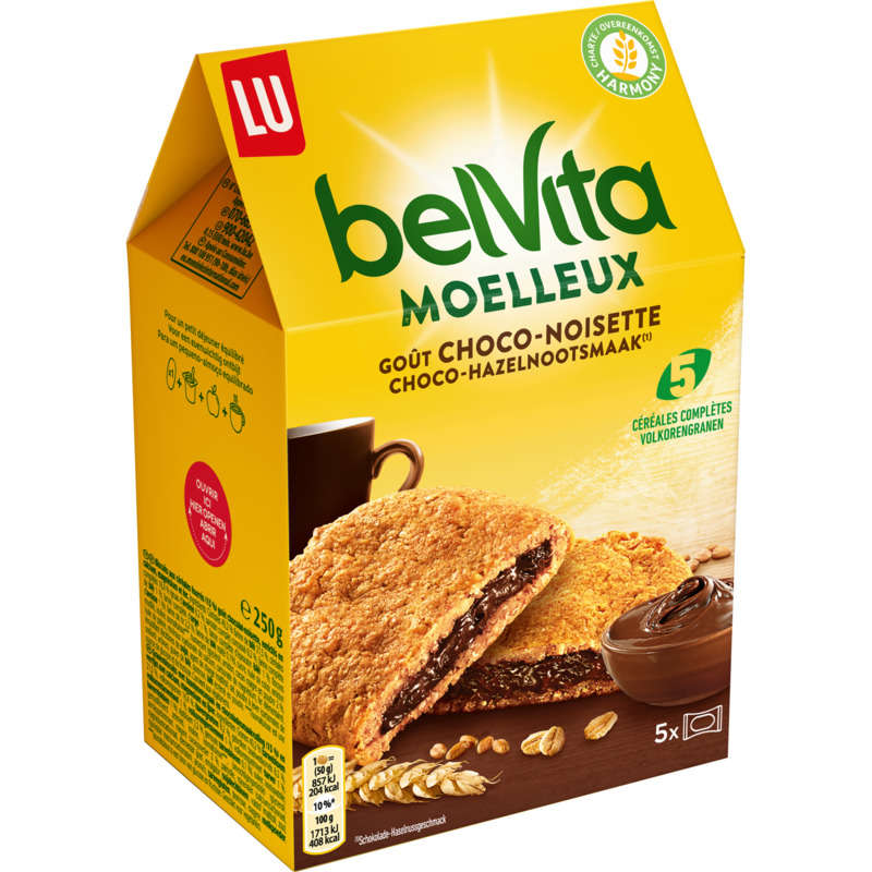 Lu Belvita Petit Déjeuner Biscuits Moelleux Choco Noisette 250 g