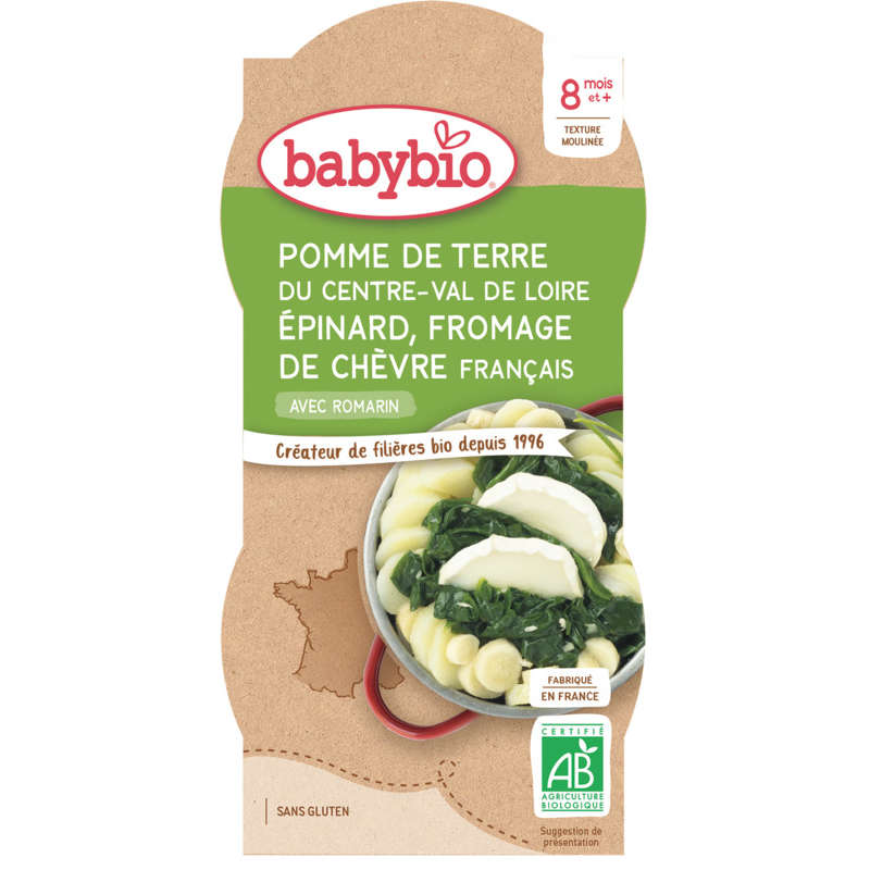 Babybio Loire Valley Potato Spinach Goat Cheese 2x200g