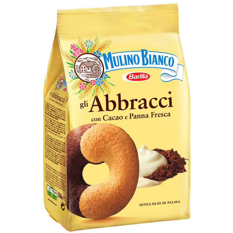 Mulina Bianco Abbracci Biscuits au Cacao et à la Crème 350g