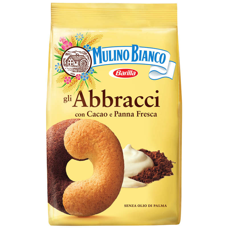 Mulina Bianco Abbracci Biscuits au Cacao et à la Crème 350g