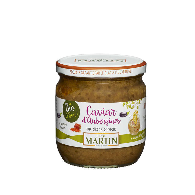 Jean Martin Caviar d'aubergines aux dès de poivrons, bio 380g