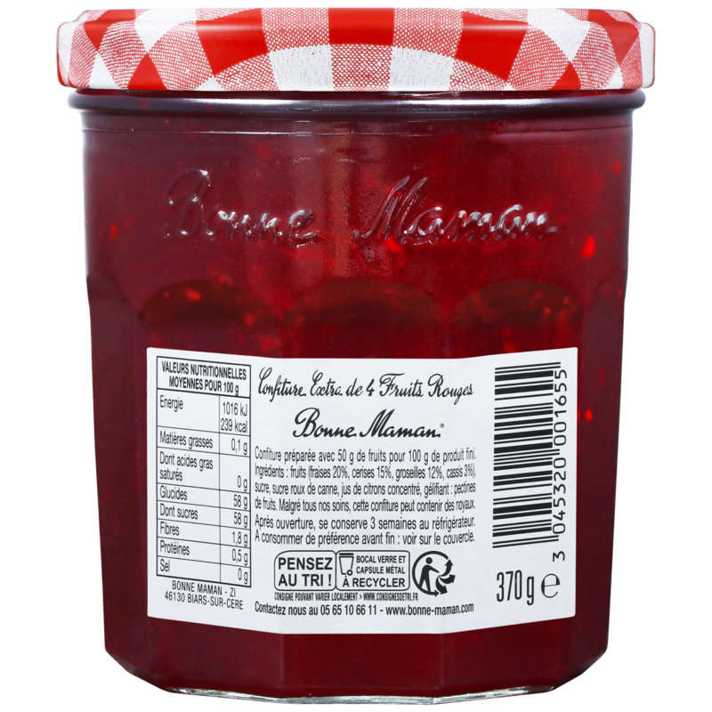 Bonne Maman Confiture Aux 4 Fruits 370G