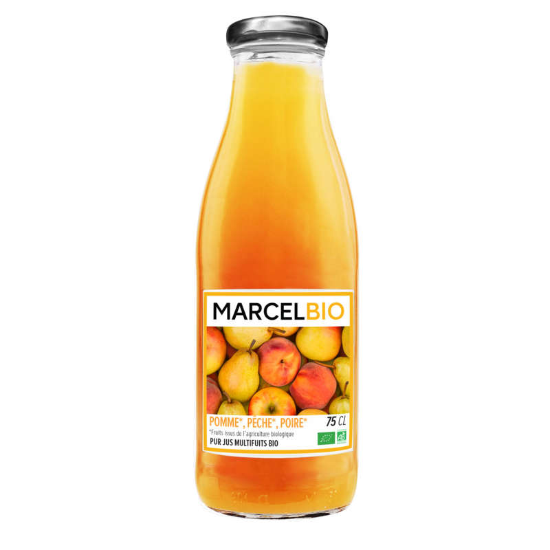 Marcel Bio Pure organic multifruit juice with apple, peach and pear 75cl