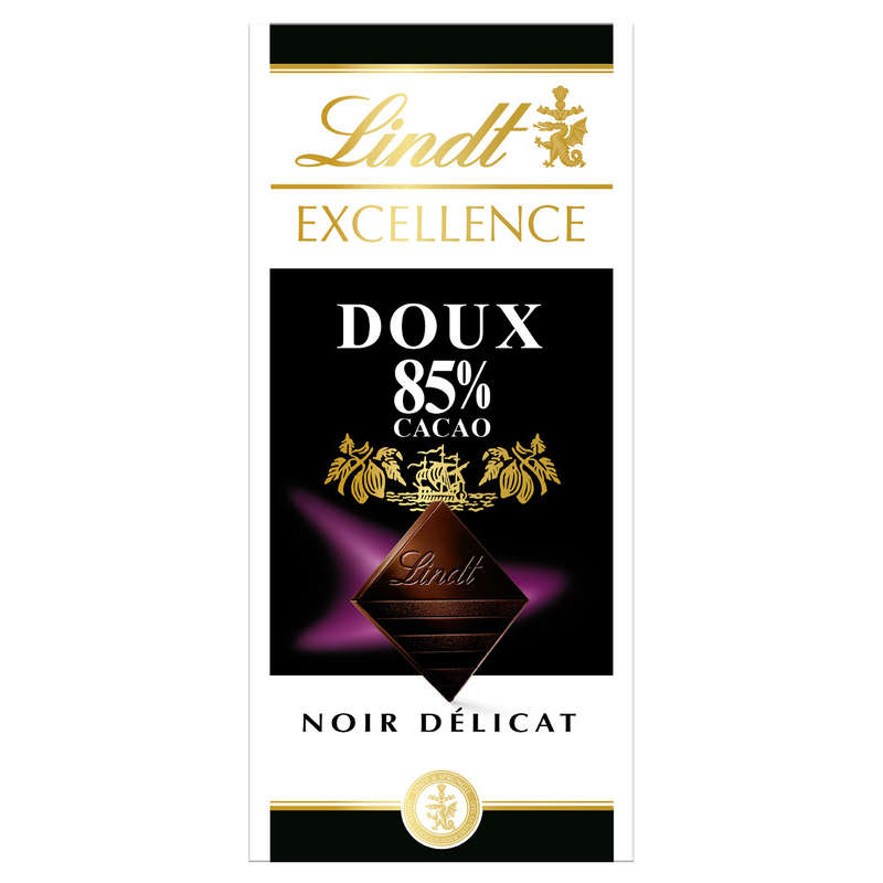 Lindt Chocolat Noir Doux Extra Fin 85% Cacao 100G