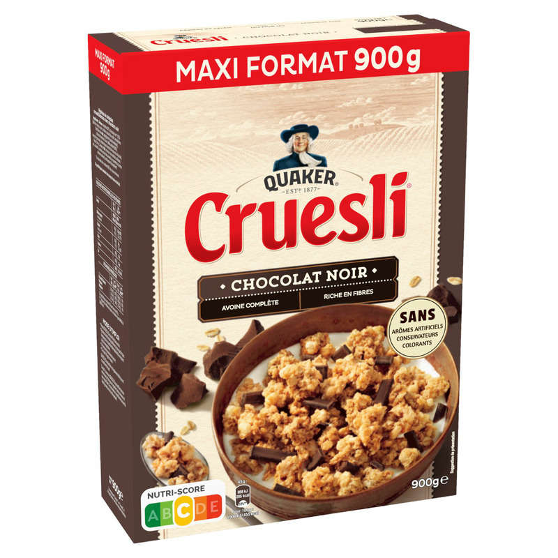 Quaker Cruesli Chocolat noir maxi format 900g