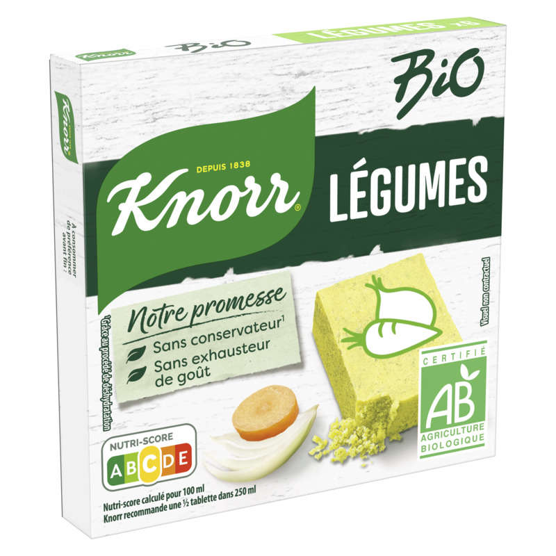 Knorr Bouillon Saveur Légumes Bio 6 Cubes 60g