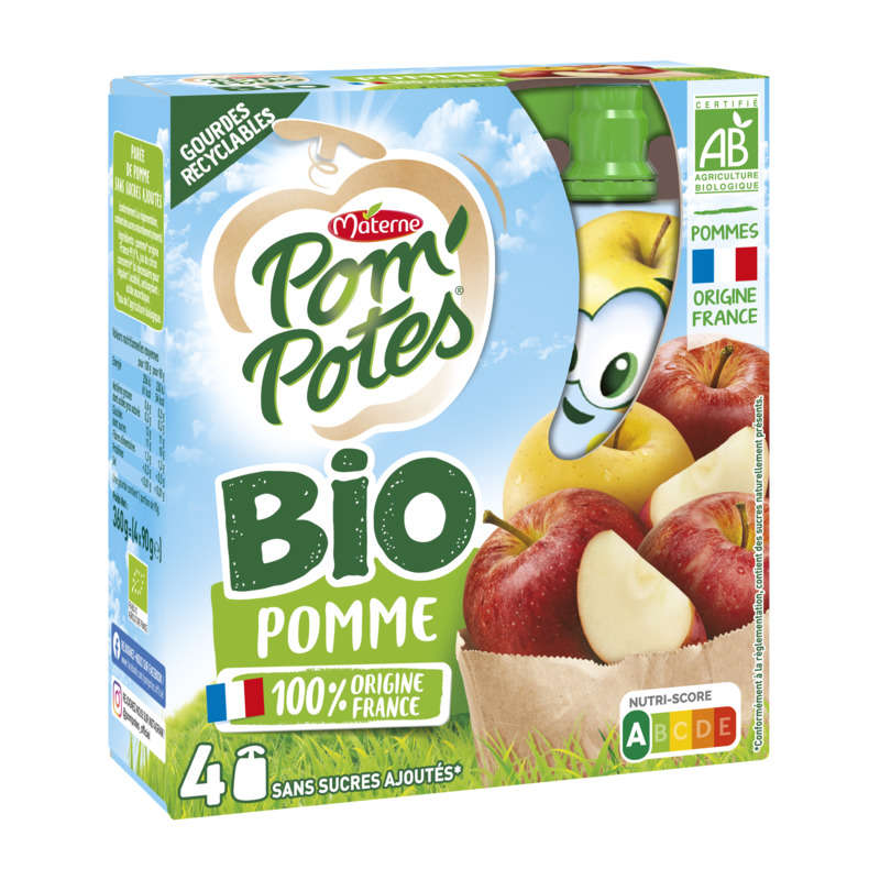 Pom'Potes Bio Pomme Golden 4X90G