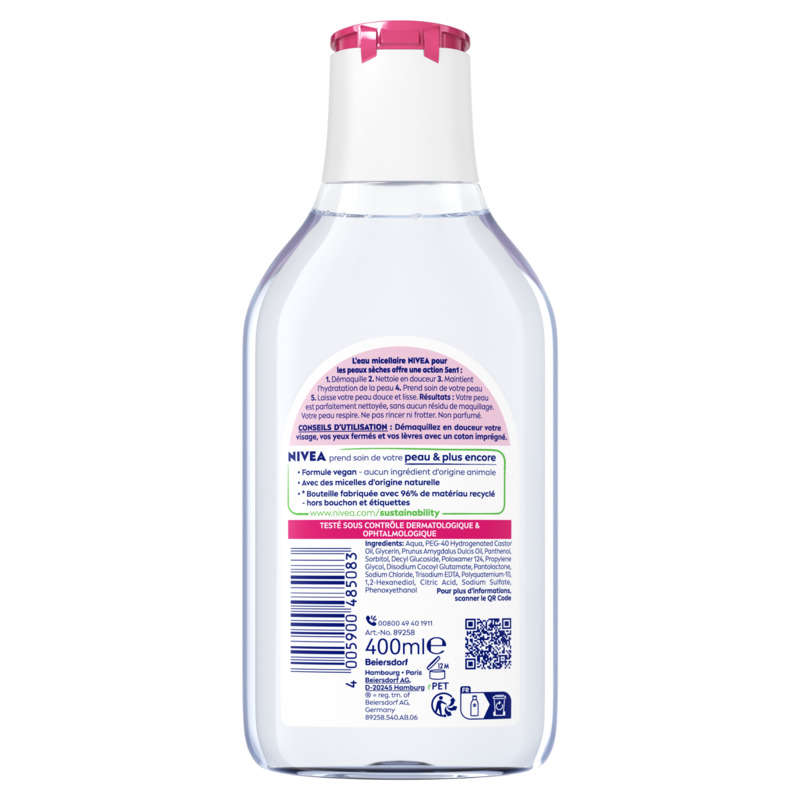 Nivea Eau Micellaire Démaquillante O2 Oxygénation 400ml