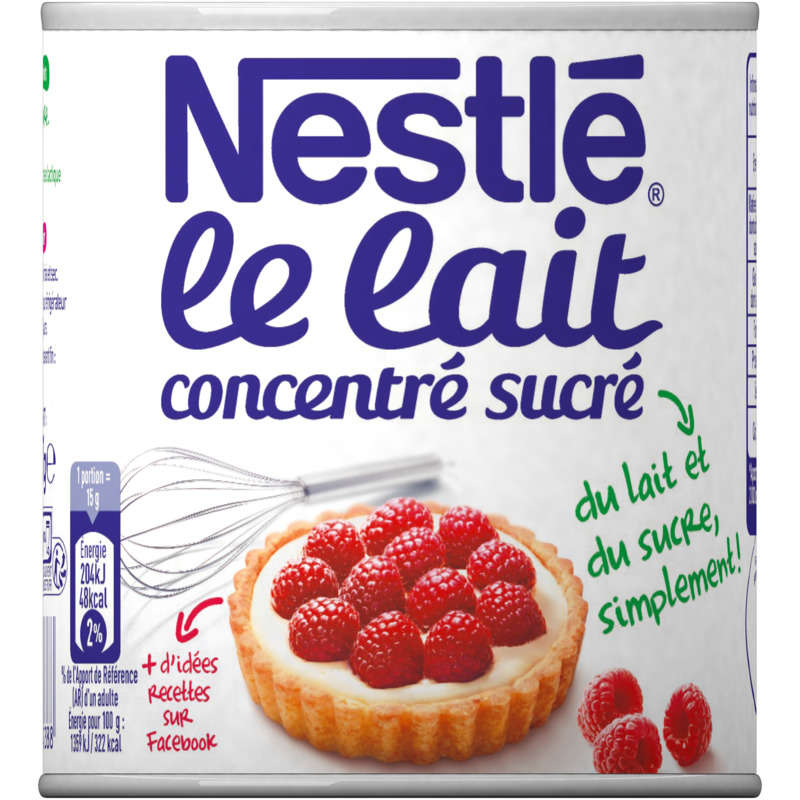 Nestle Lait Concentré Sucré à pâtisser lait entier boîte 397g