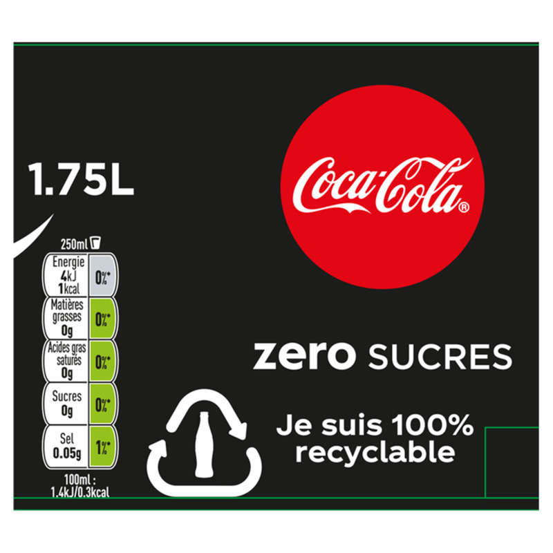 Coca-Cola Sans Sucres La Bouteille de 1,75L