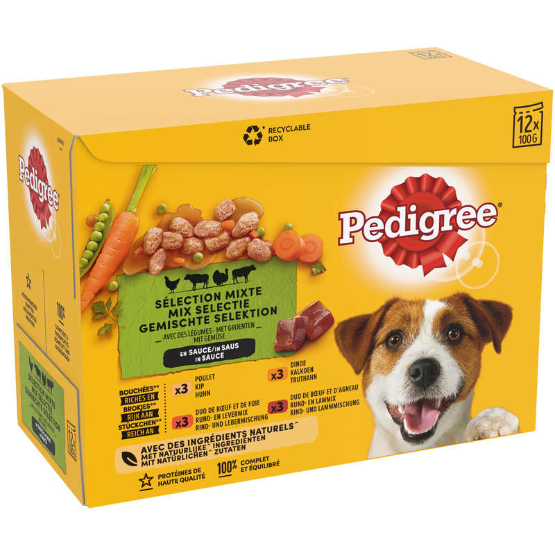 Pedigree Sachets fraîcheur en sauce petit chien 12x100g