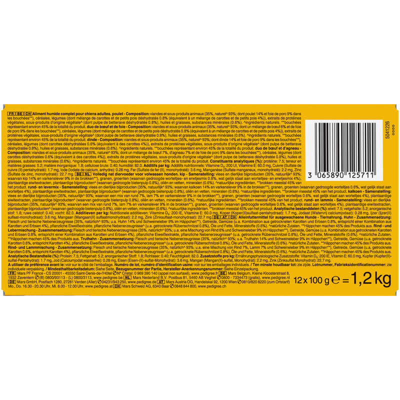 Pedigree Sachets fraîcheur en sauce petit chien 12x100g