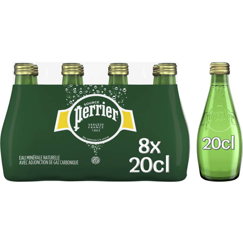 Perrier Eau Minérale Naturelle Gazeuse 8x20cl