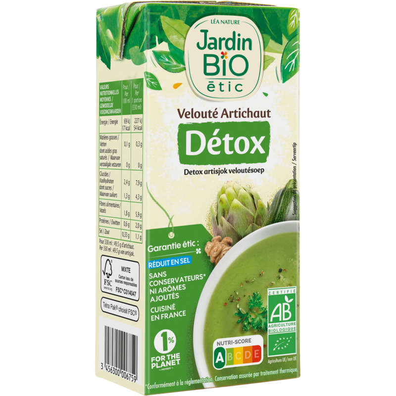 Jardin Bio Soupe à l'Artichaut Detox 33cl