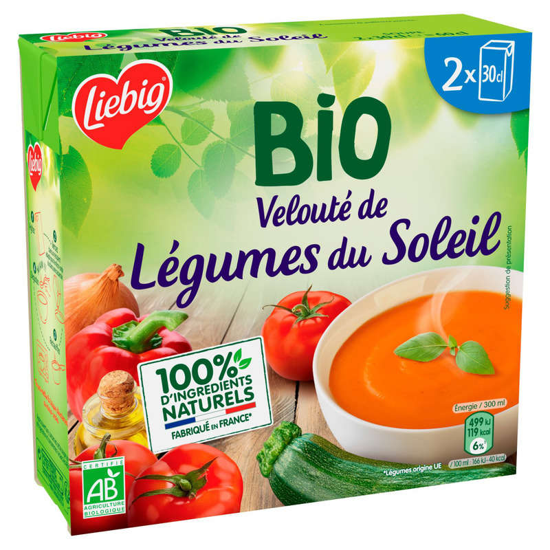 Liebig Organic Cream of Sun Vegetables 2x30cl