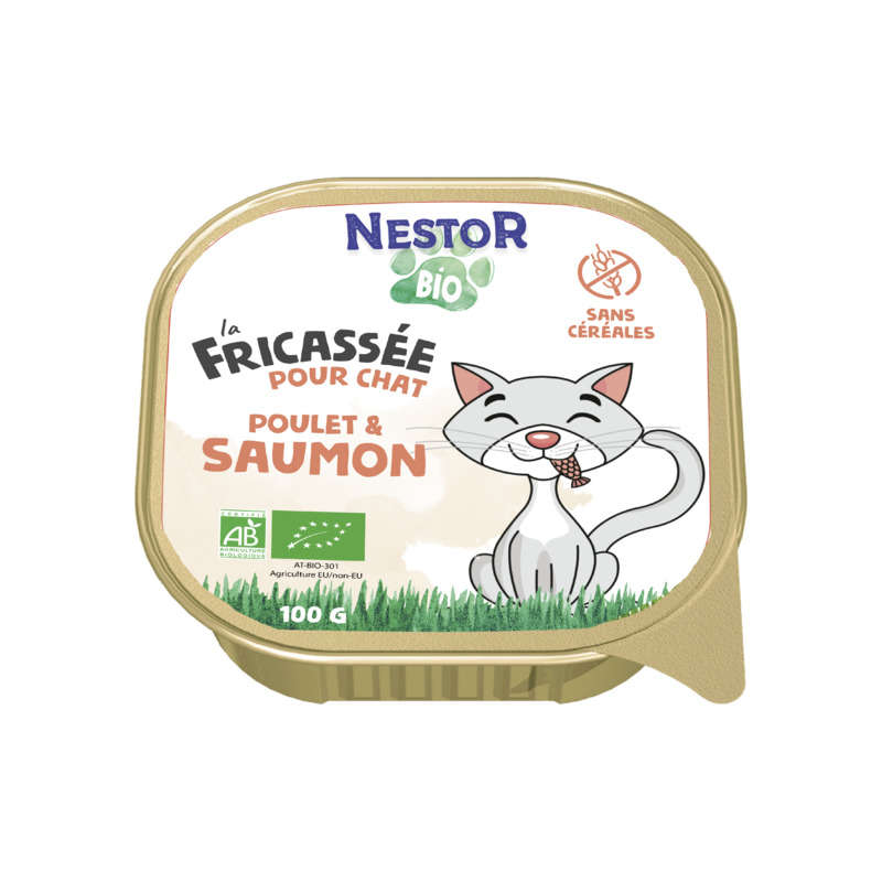 Nestor Bio Patée Saumon Pour Chat Bio 100G