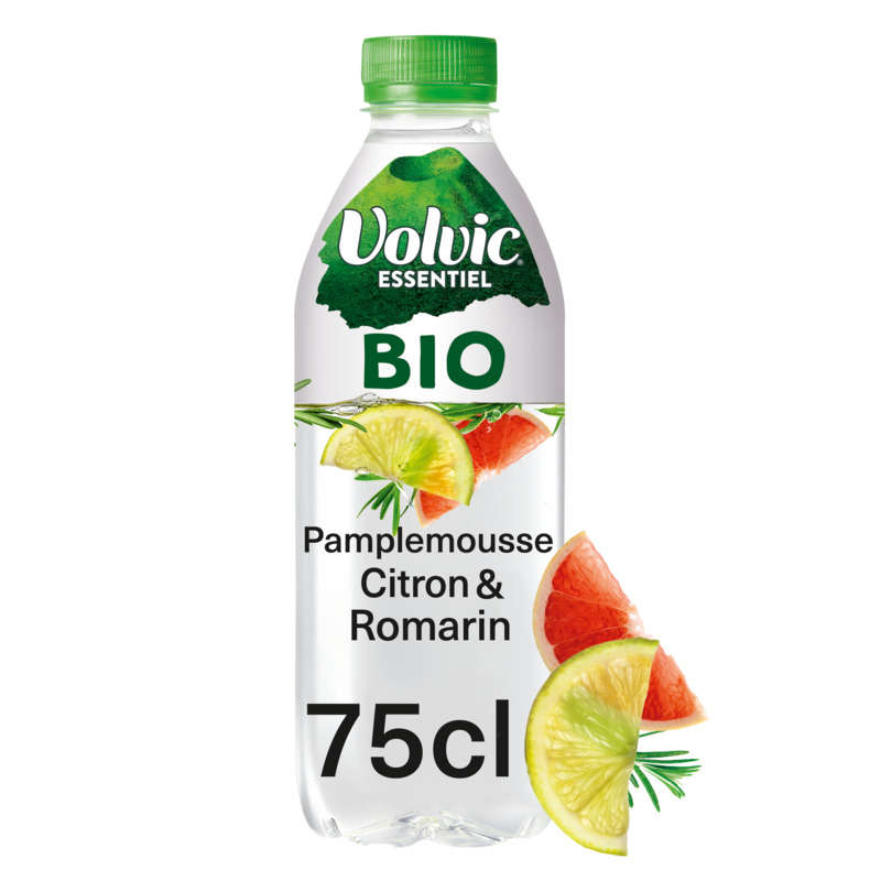 Volvic Essentiel Bio Citron, Pamplemousse & Romarin 75Cl