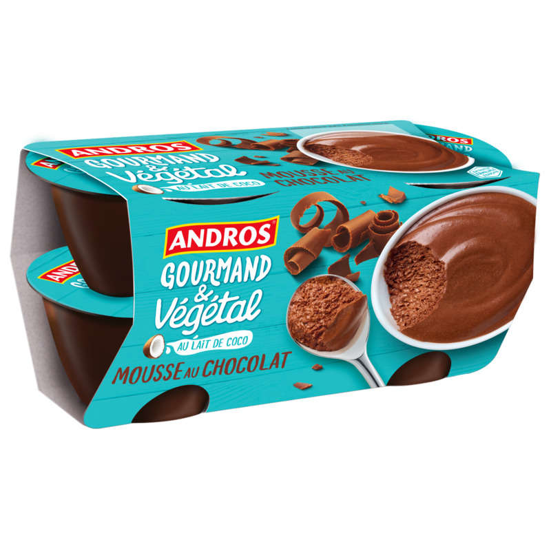 Andros Gourmand Mousse au chocolat au lait de coco 220g