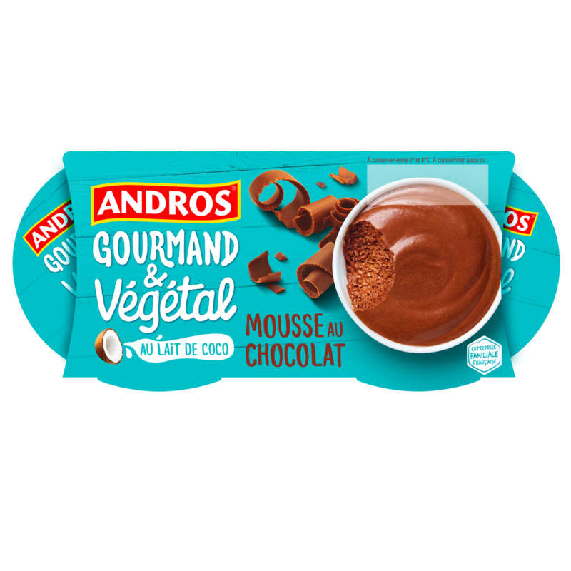 Andros Gourmand Mousse au chocolat au lait de coco 220g