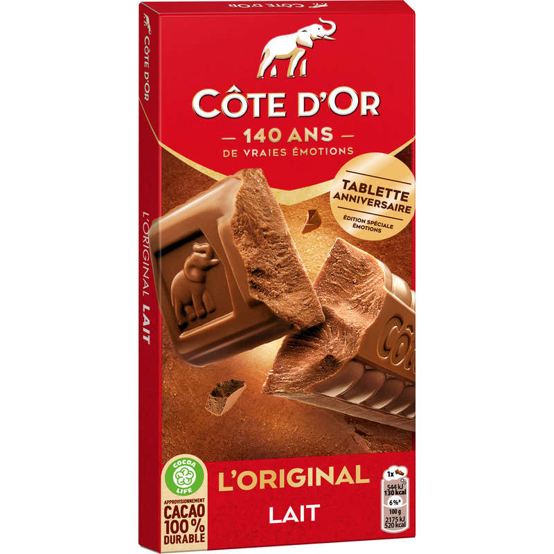 Côte d'Or L'Original Tablette Chocolat au Lait 200g