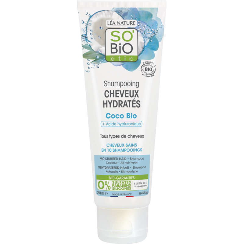 SO'BiO Étic Shampooing Cheveux Hydratés à la Coco Bio 250ml