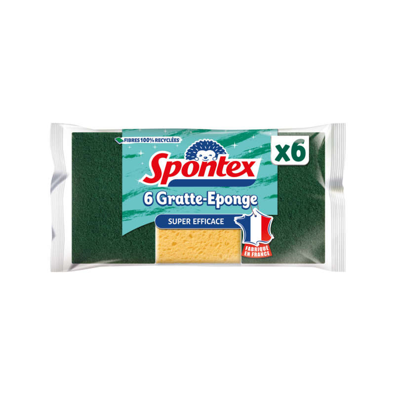 Spontex Eponge Fibre Recycle X6 6 X