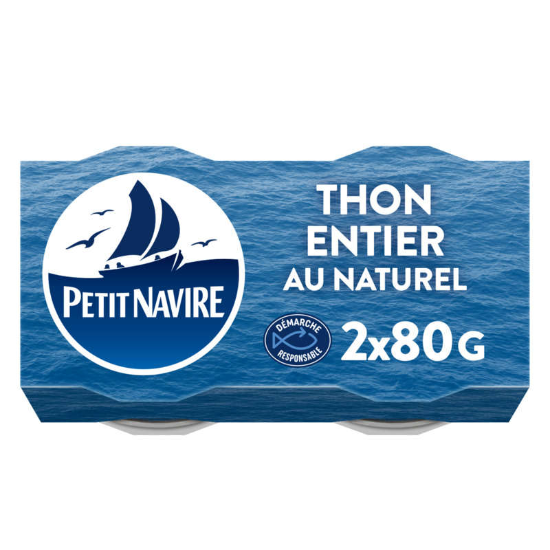 Petit Navire Thon entier Albacore au naturel 2x56g