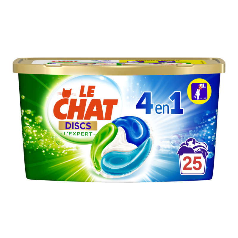 Le chat discs lessive en capsule l'expert 25 lavages