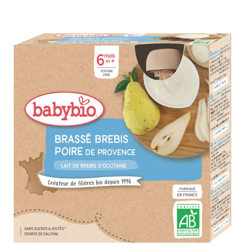 Babybio Dessert Brassé Sheep Pear from Provence From 6 months 4x85g