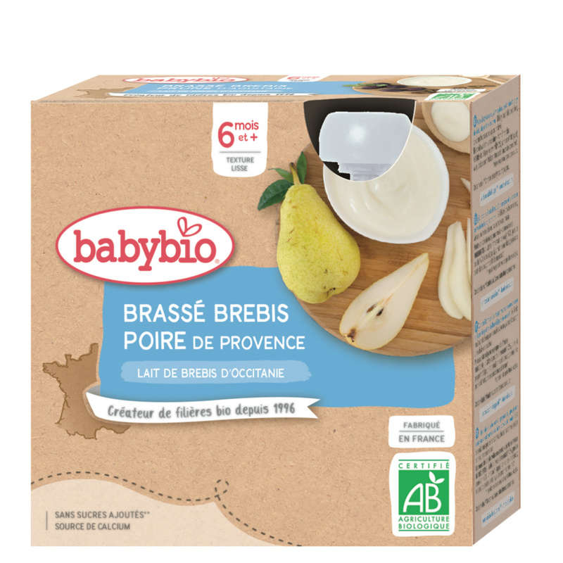 Babybio Dessert Brassé Sheep Pear from Provence From 6 months 4x85g