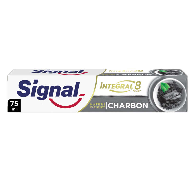 Signal Integral Antibacterial Toothpaste 8 Nature Elements Charcoal Whitening & Detox 75Ml