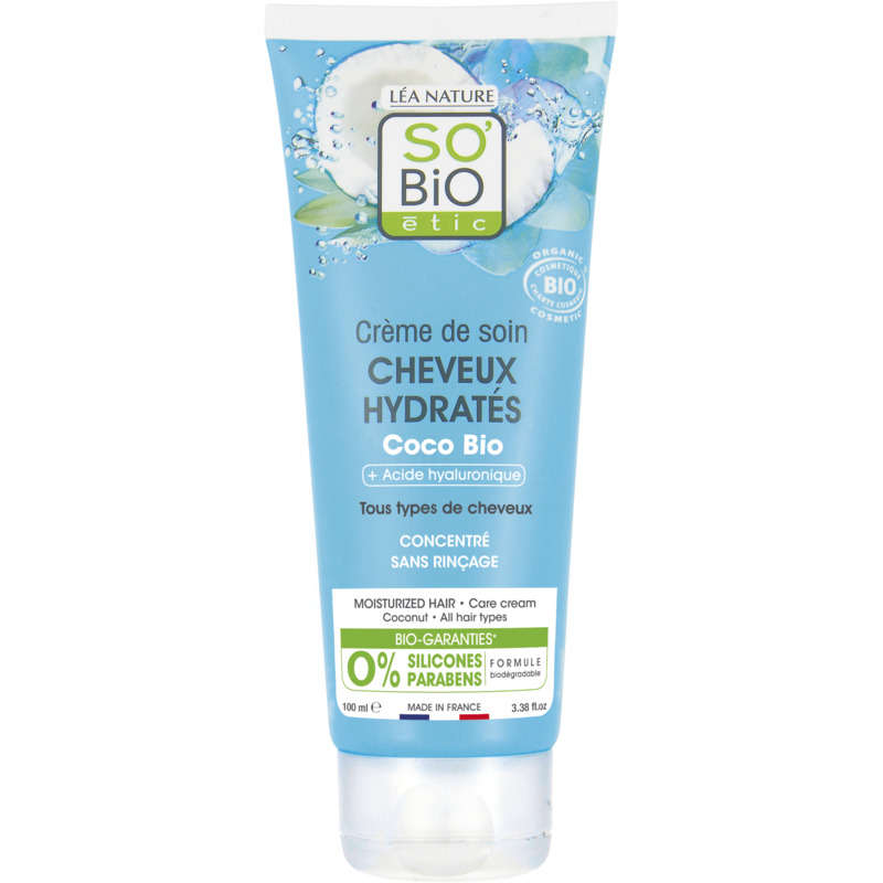 SO'BiO Étic Crème de Soin Cheveux Hydratés à la Coco Bio 100ml