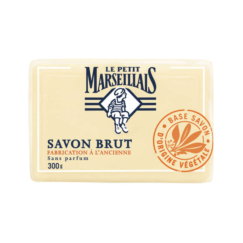 Le Petit Marseillais Savon brut fabrication à l'ancienne sans parfum 300g