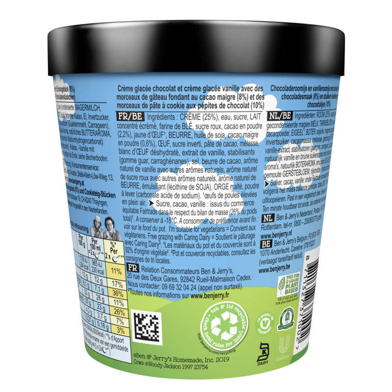 Ben & Jerry's Glace Pot Half Baked 406g