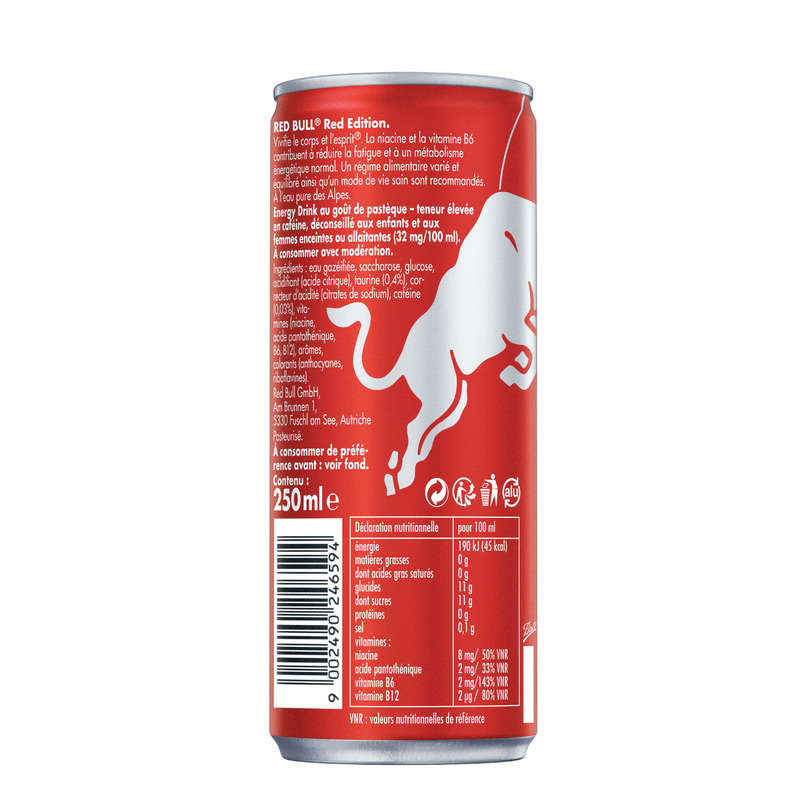 Red Bull Boisson Énergisante Goût Pastèque 250Ml