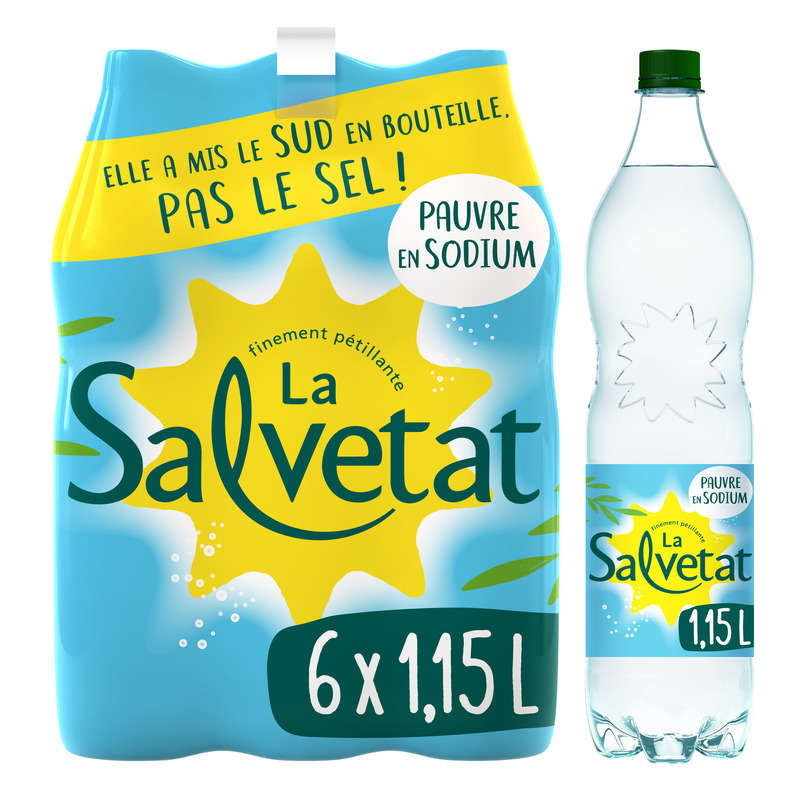 Salvetat Eau Minérale Naturelle Gazeuse 6X1,15L