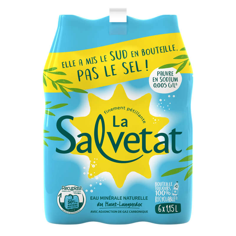 Salvetat Eau Minérale Naturelle Gazeuse 6X1,15L