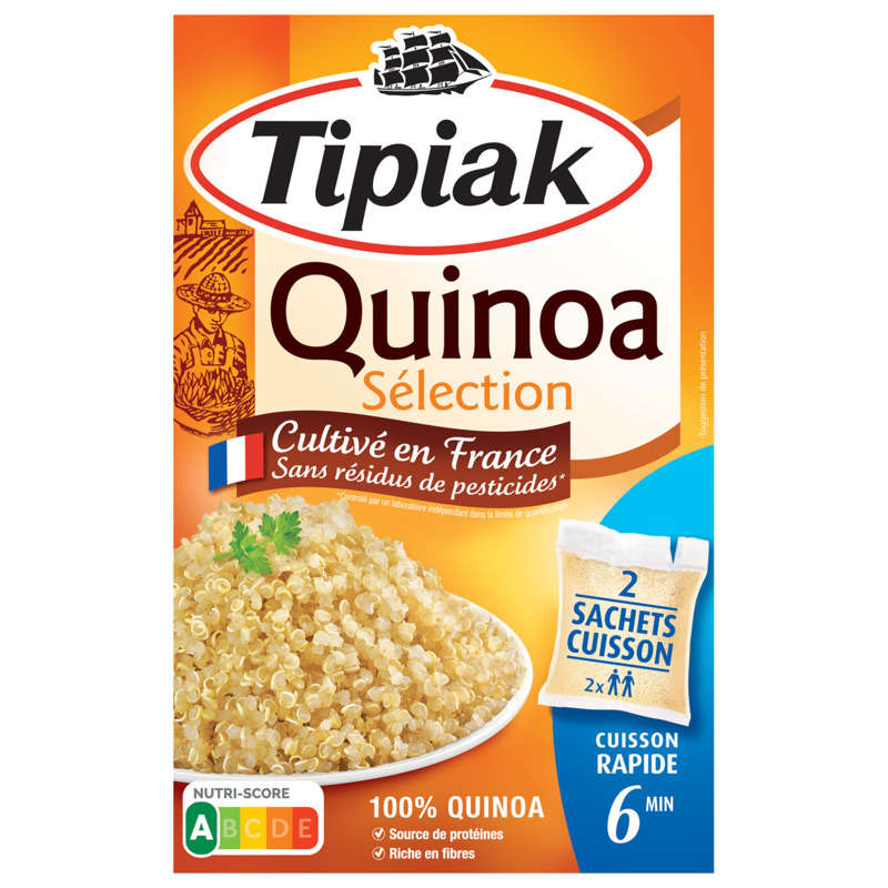 Tipiak Quinoa 2 Cooking Sachets, Ready In 6 Minutes 200G