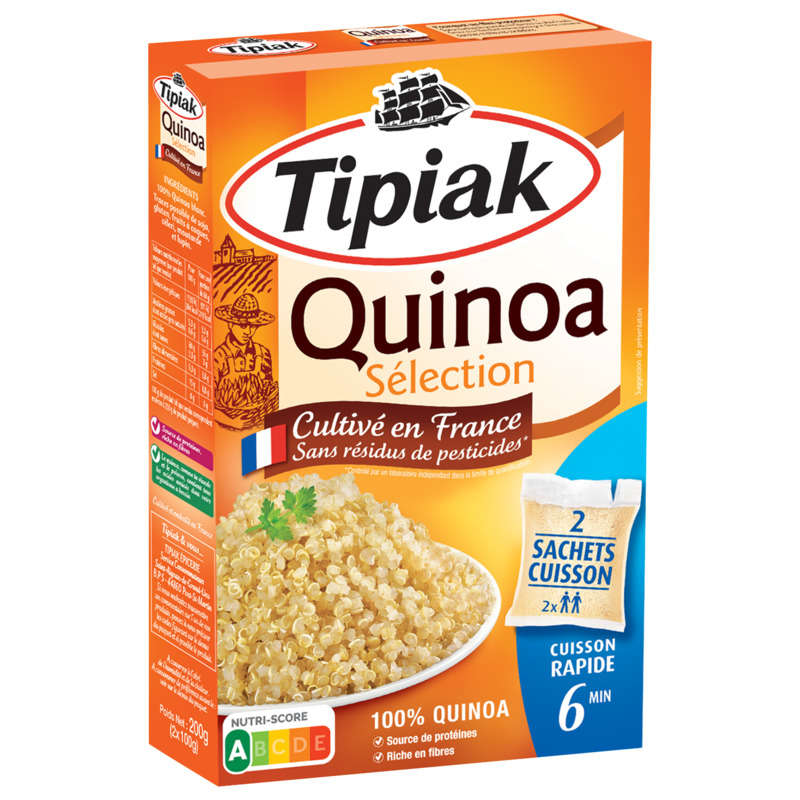 Tipiak Quinoa 2 Sachets Cuisson, Prêt En 6 Minutes 200G