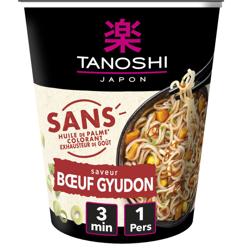 Tanoshi Tano Cup Nouilles Boeuf Sans Color 64G