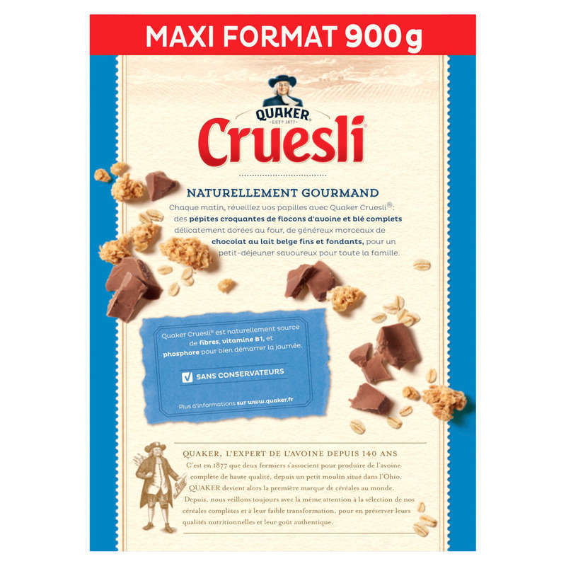 Quaker Cruesli Chocolat Au Lait 900G