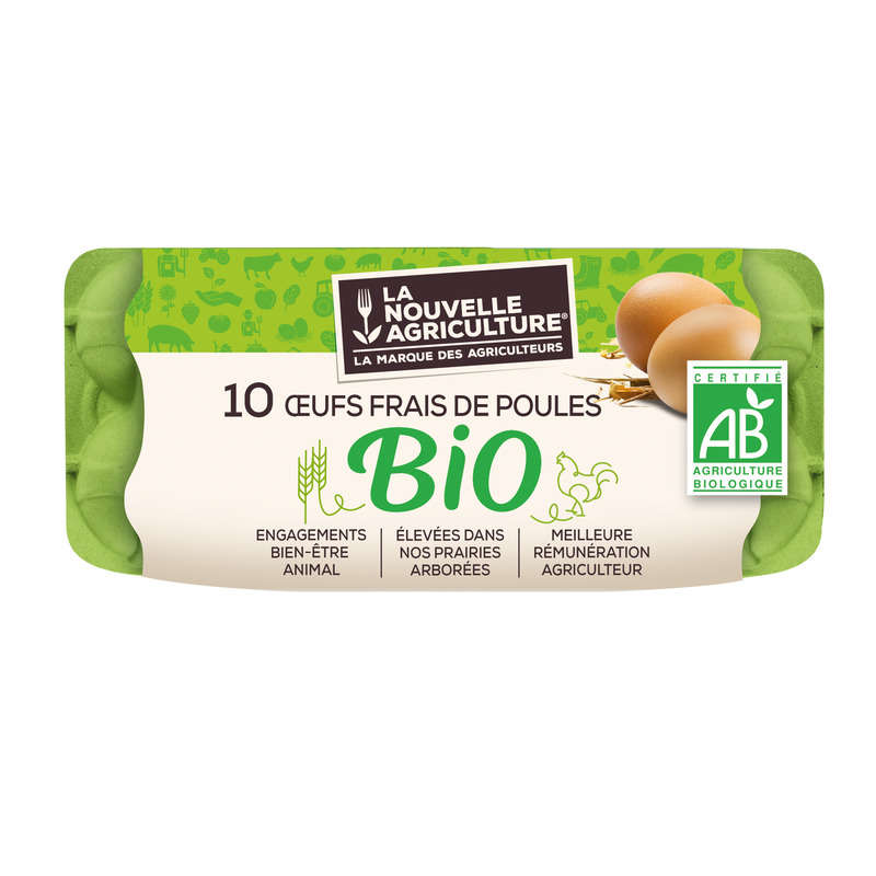 La Nouvelle Agriculture Oeufs Frais Bio x10