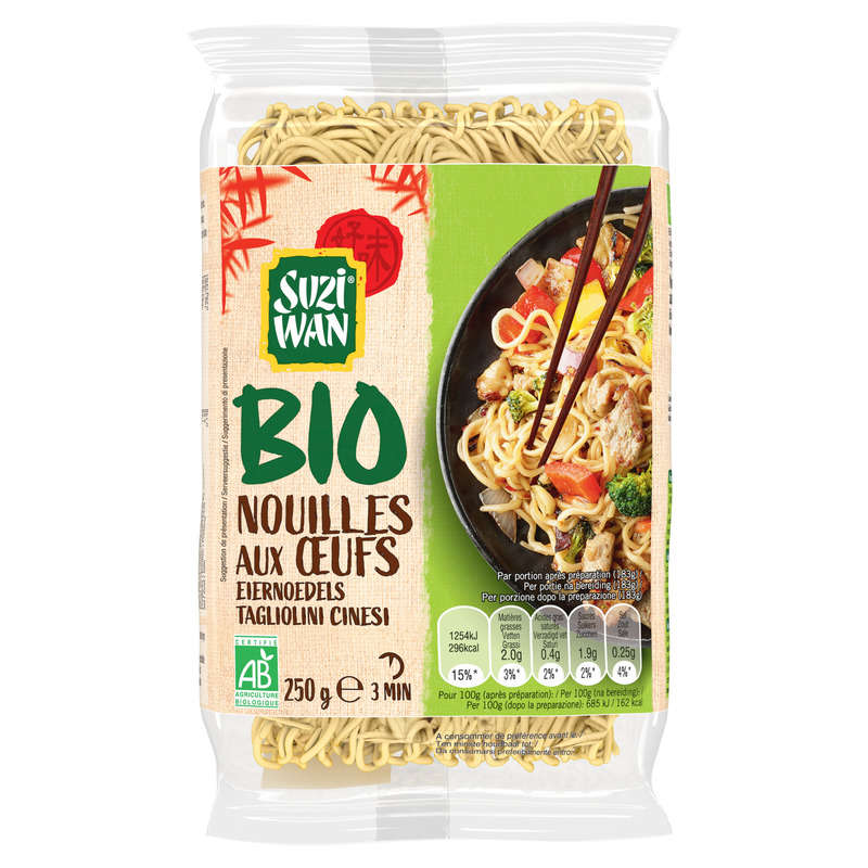 Suzi Wan Nouilles Aux Oeufs Bio 250G