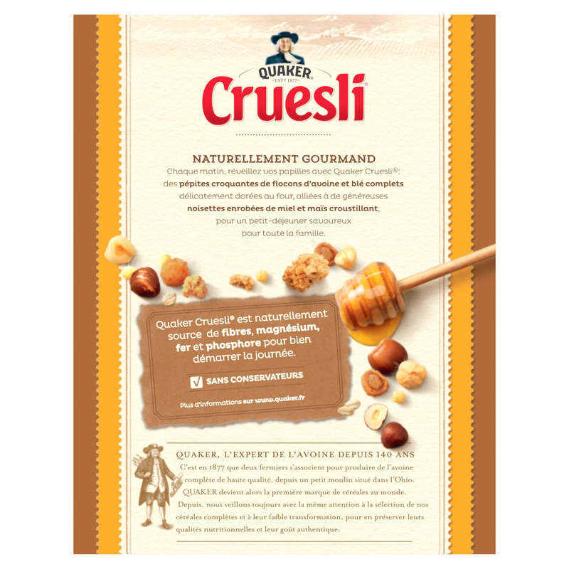 Quaker Cruesli Miel Noiset 450G