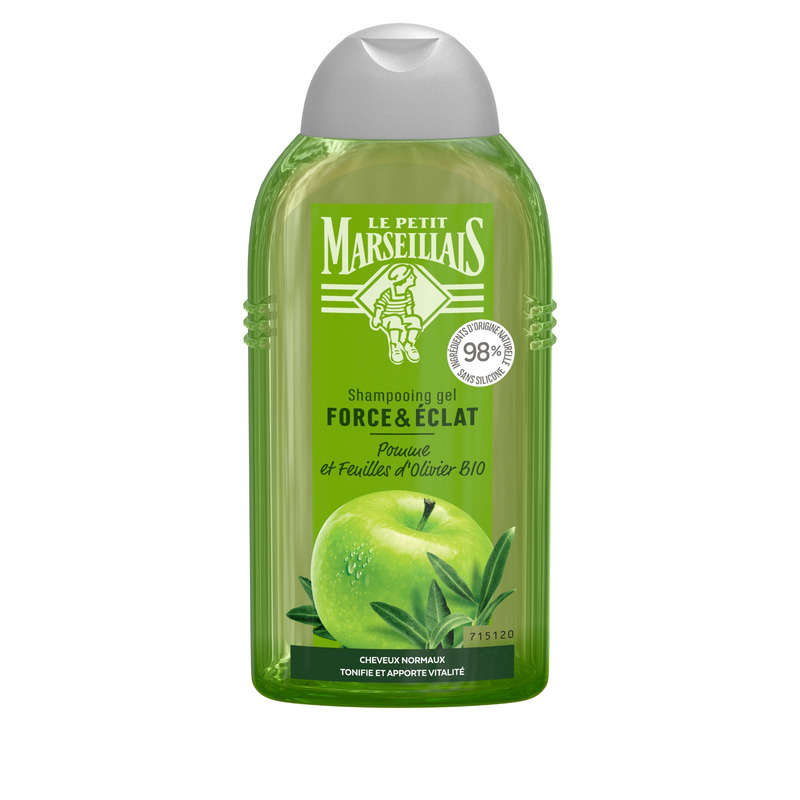 Le Petit Marseillais Shampooing gel Pomme et feuilles d'olivier Bio 250ml